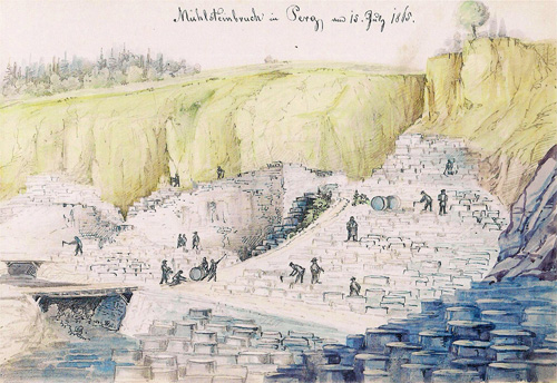 Mühlsteinbruch in Perg, anno 1865 Mühlsteinbruch in Perg, anno 1865