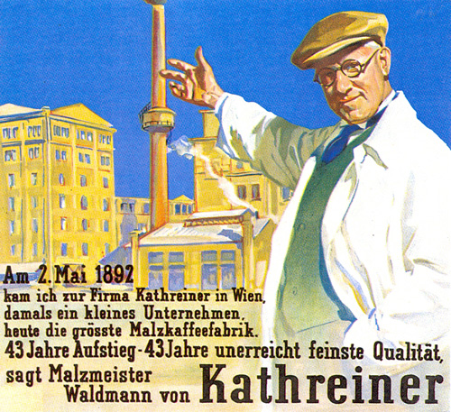 Malzmeister Waldmann, Werbeserie aus den 1930ern.